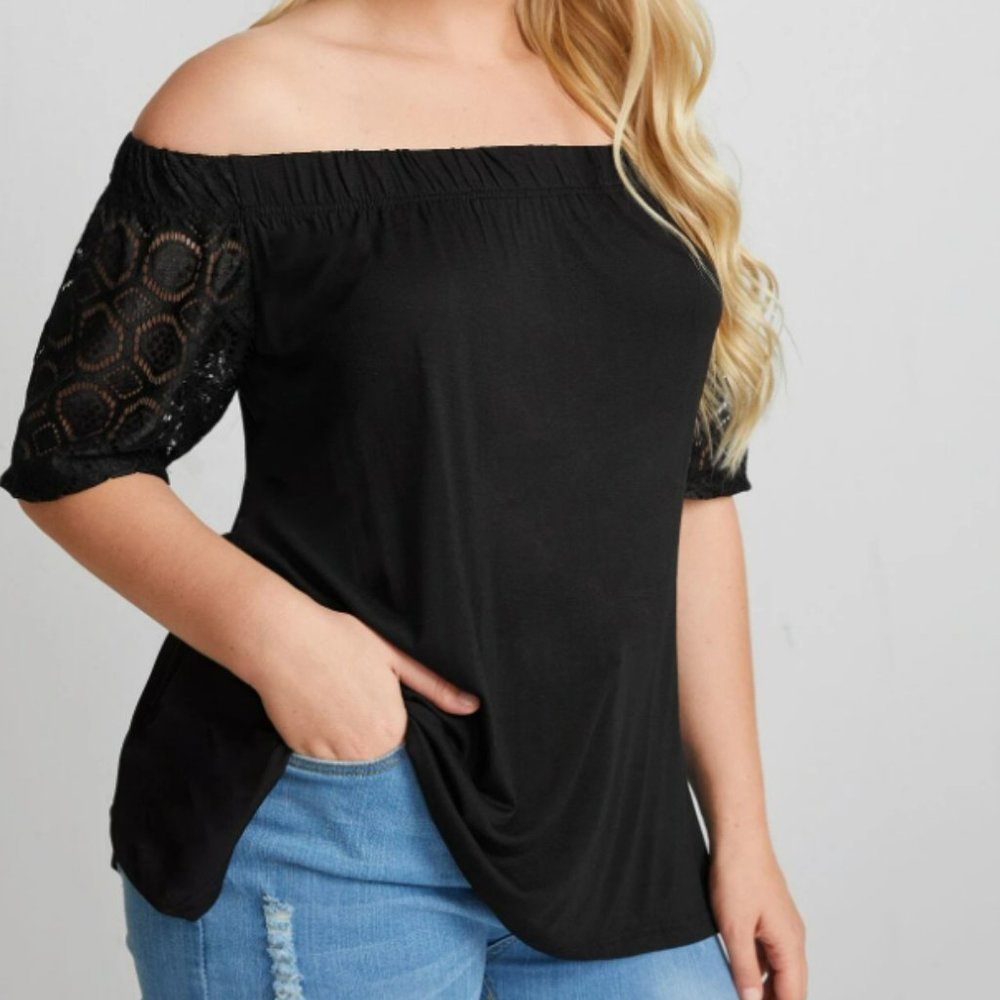 Black off the shoulder top